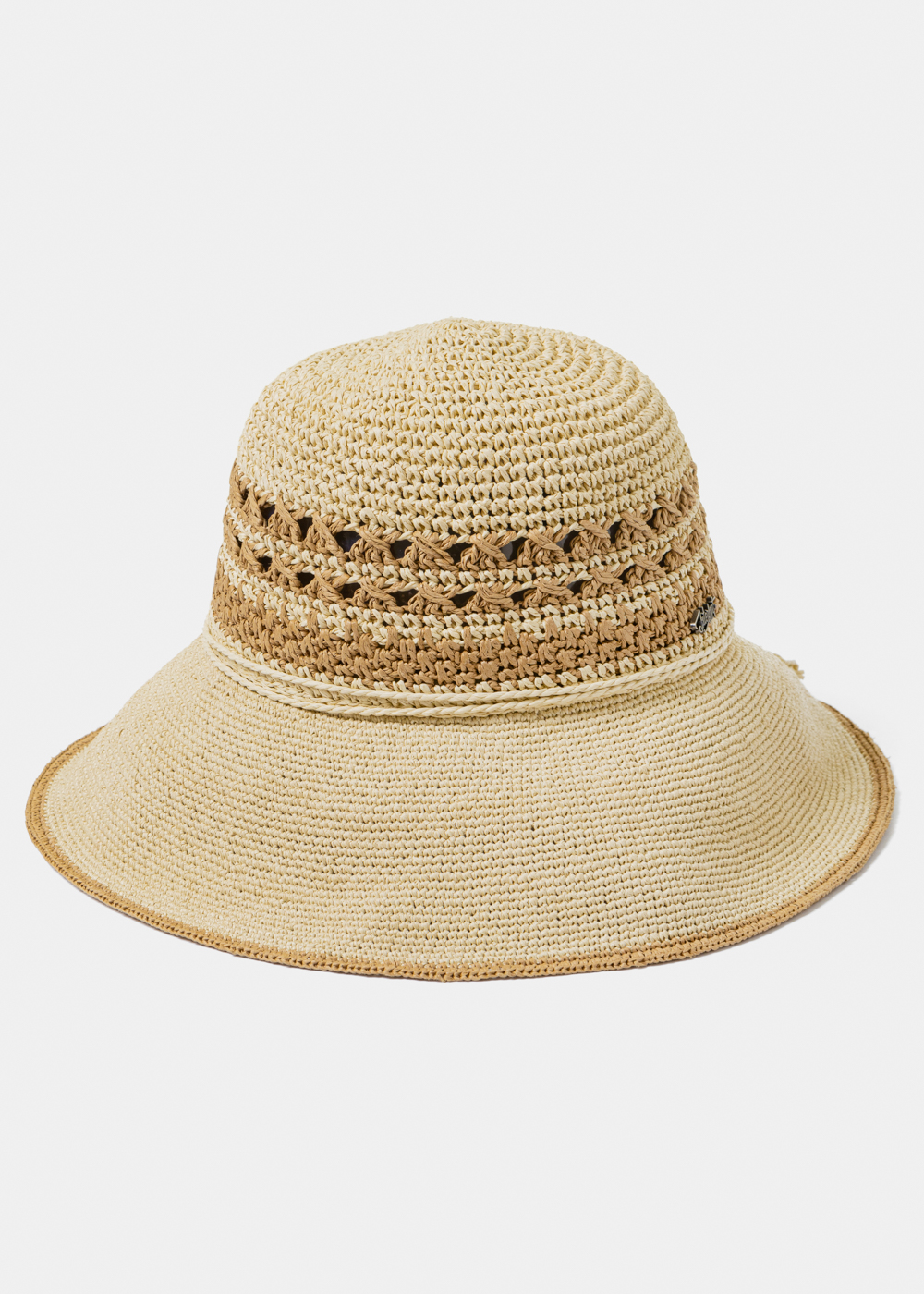 Beige & Brown Handmade Hat